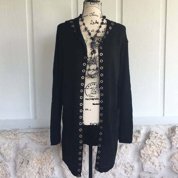 Gilli Black longline cardigan with hood - Picture 6 of 8